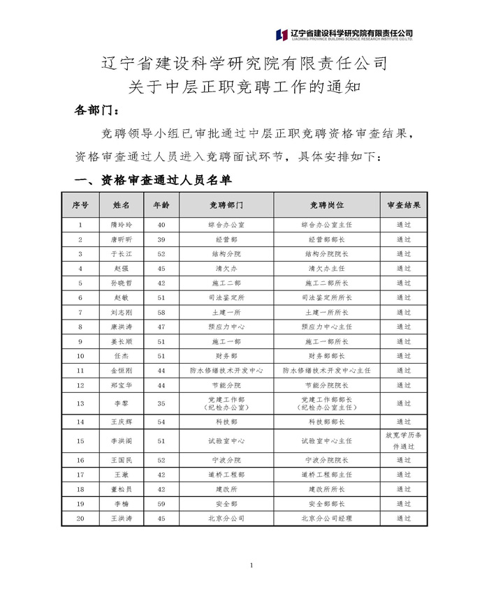 香港正版免费资料大全 关于中层正职竞聘工作的通知(图1)